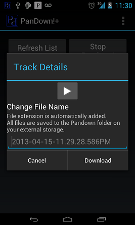 upload pandora music to android