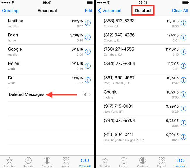 clear voicemail