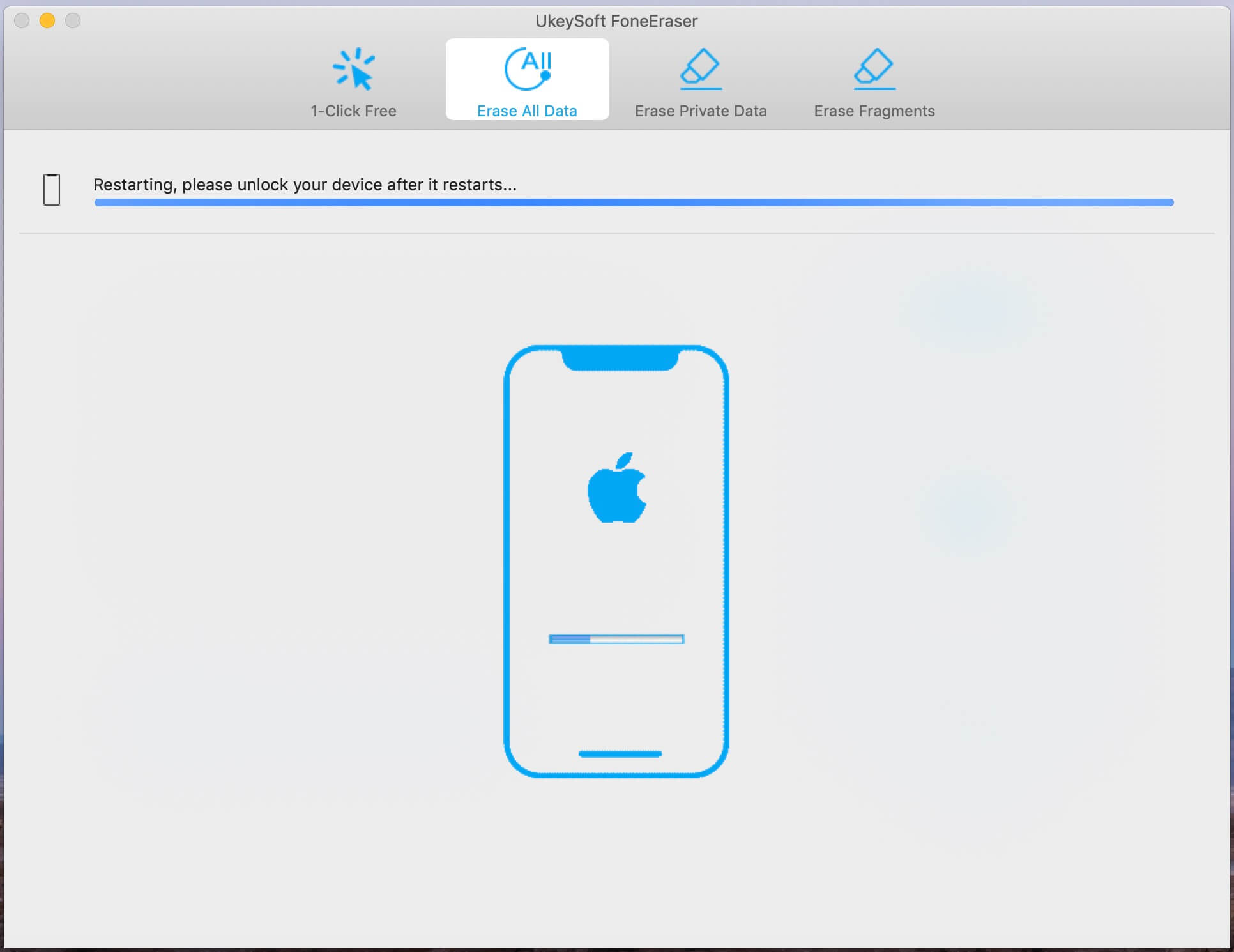 delete ipad data process