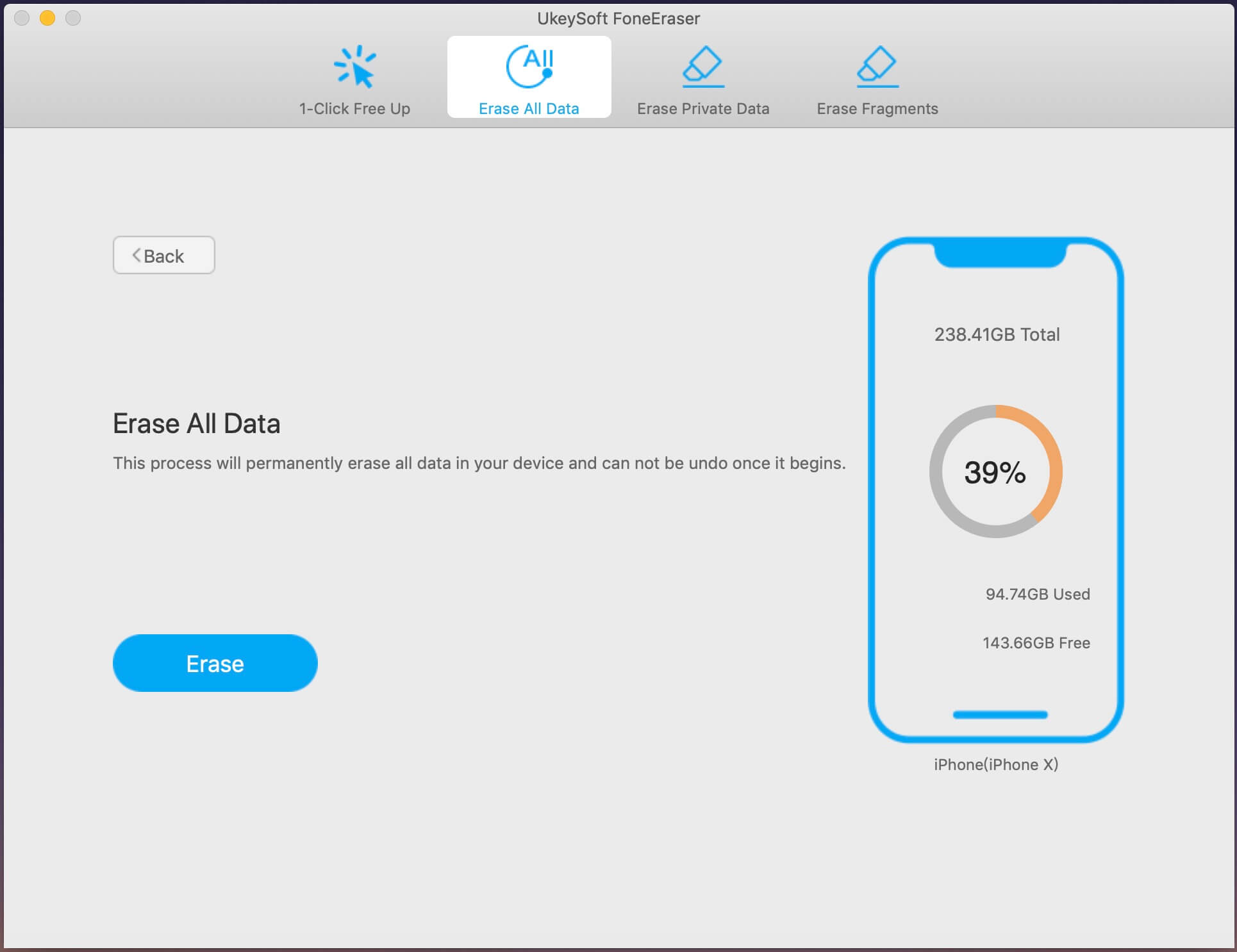 erase all data on ipad