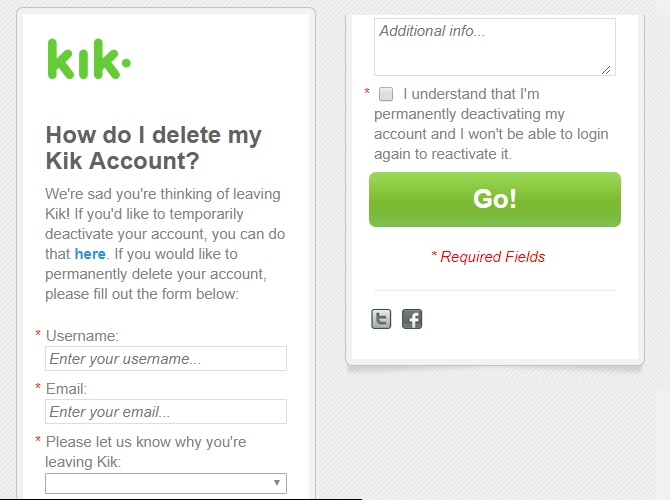permanently delete kik account