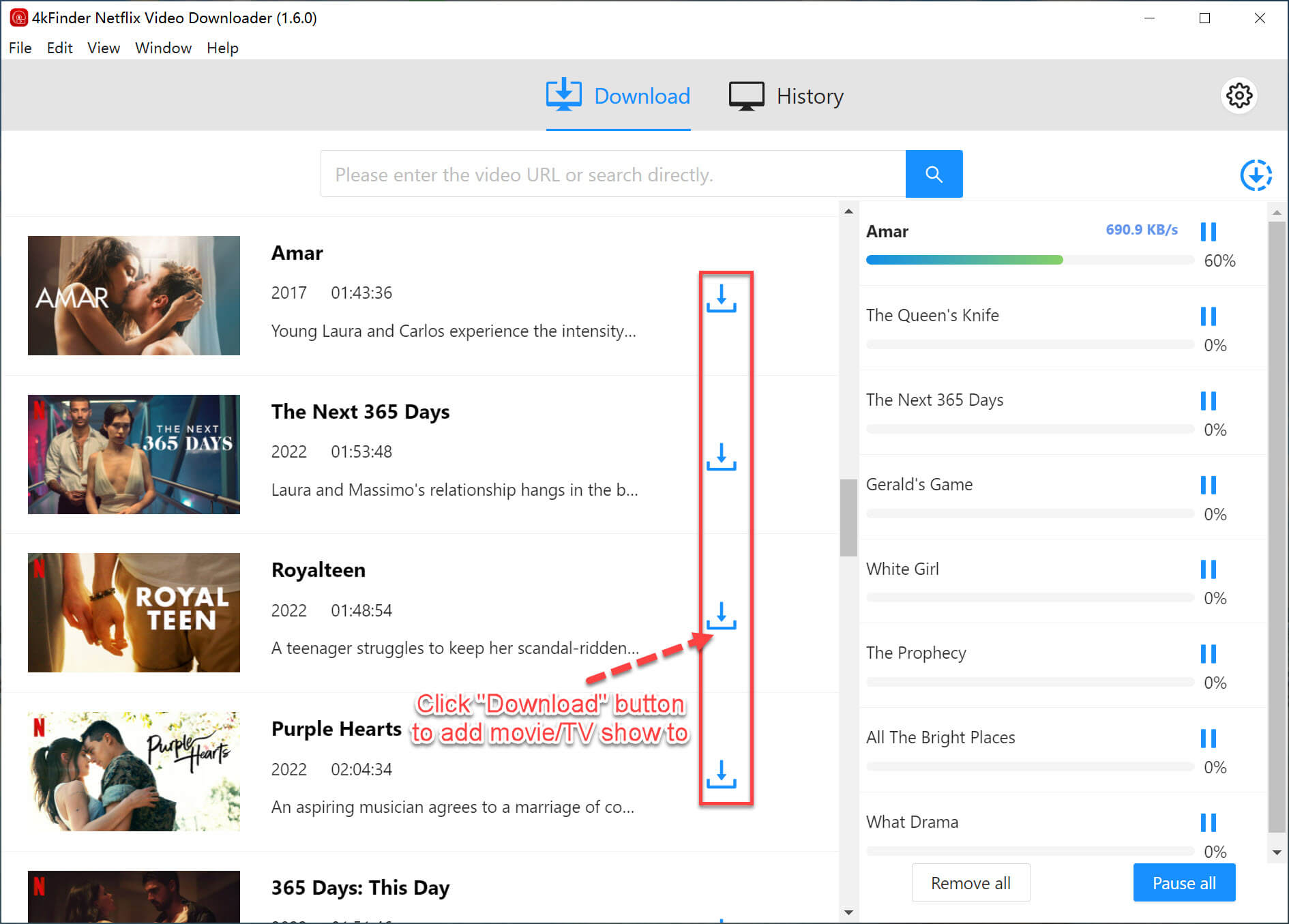 start to download netlix to mp4