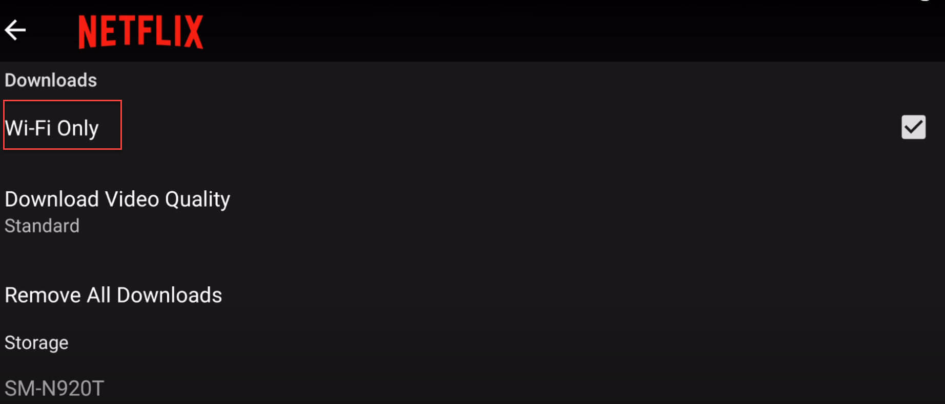 change the Netflix video output quality