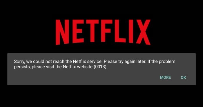 Netflix error 0013