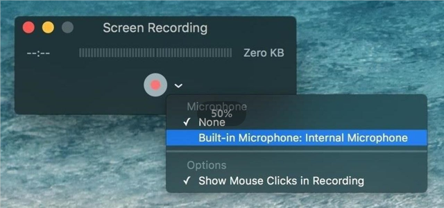select internal microphone