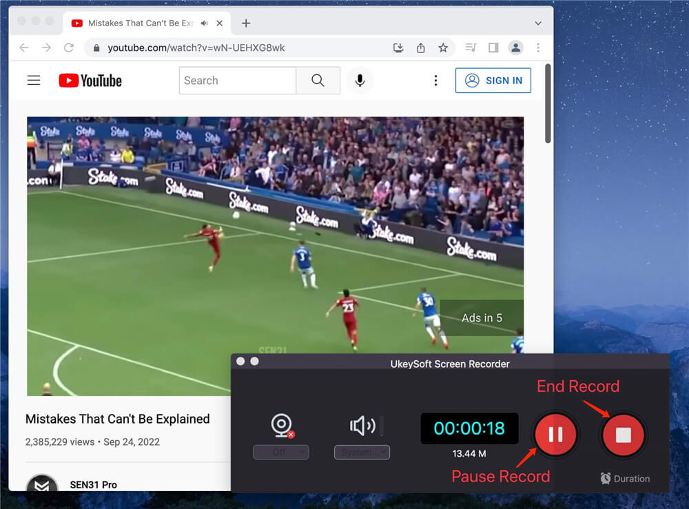 pause or end record
