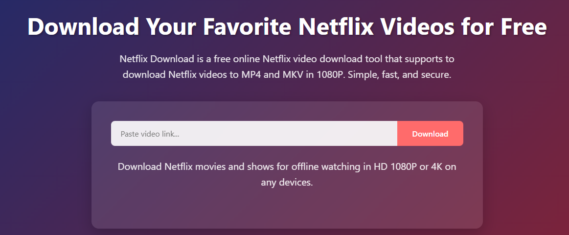 online netflix video downloader
