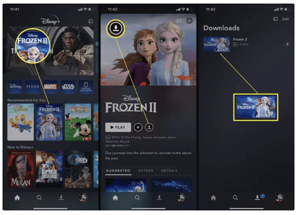download disney+ videos on iphone