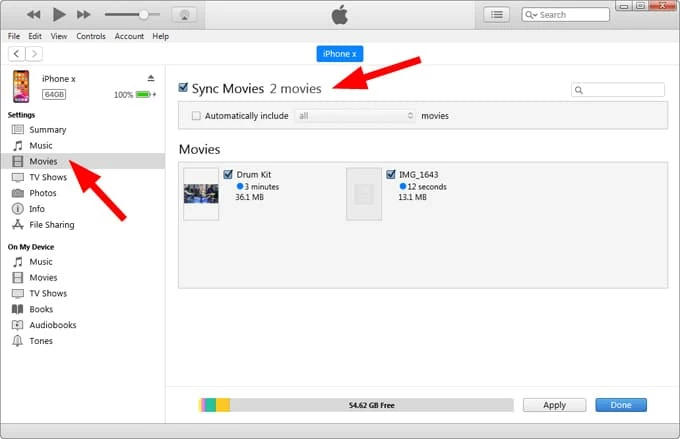 sync Apple TV+ videos from itunes to iphone