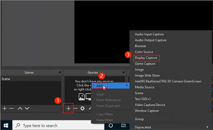 add source on OBS